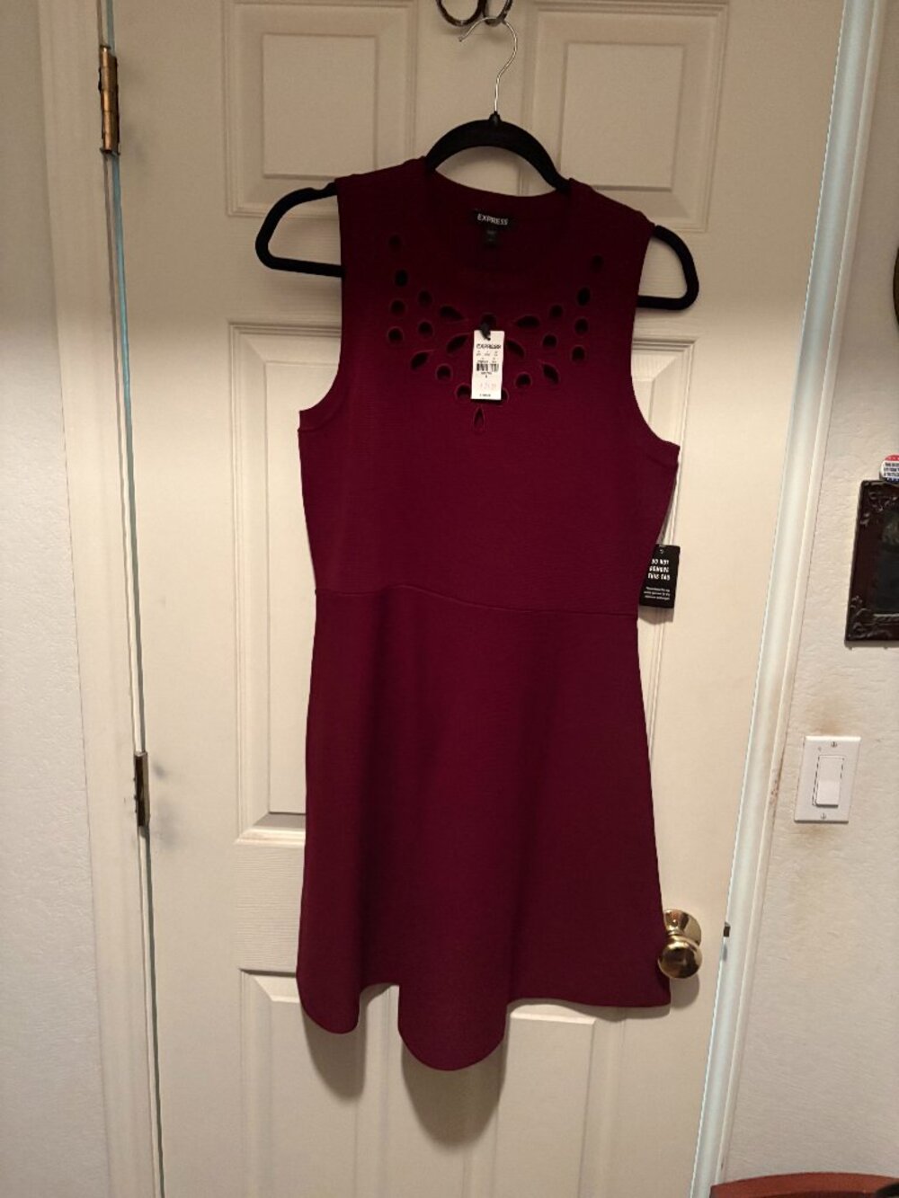 Express Burgundy Semi-Empire Mini-Dress Size L